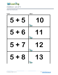 Math Facts Flashcards - Addition - Set of 3-5, Page 8