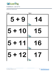 Math Facts Flashcards - Addition - Set of 3-5, Page 9