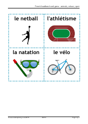 French Flashcards - Animals, Colours, Sport, Page 2
