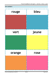 French Flashcards - Animals, Colours, Sport, Page 3