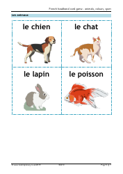 French Flashcards - Animals, Colours, Sport, Page 5