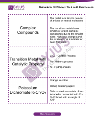 Neet Biology Flashcards - the D- and F-Block Elements, Page 2