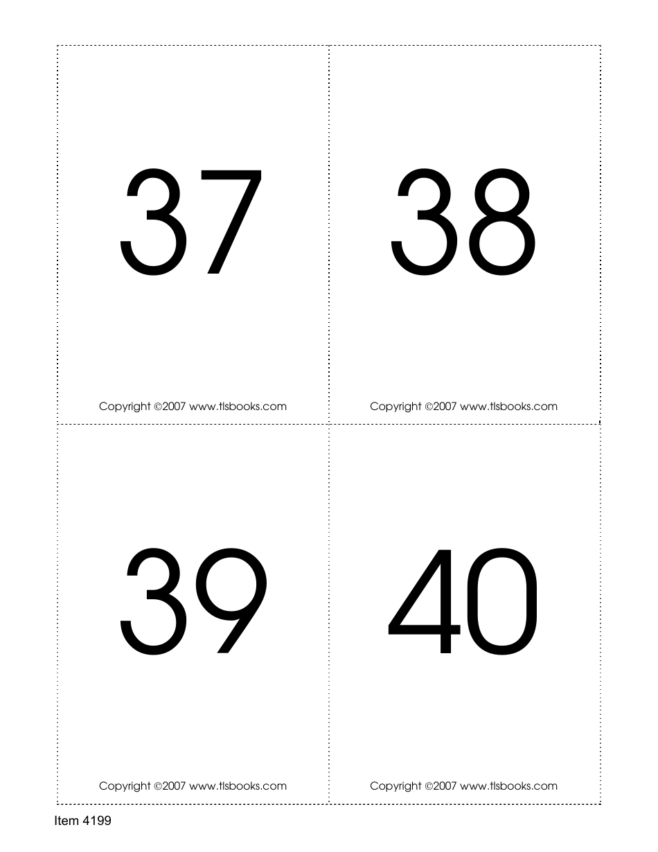 Number Recognition Flashcards, Page 10