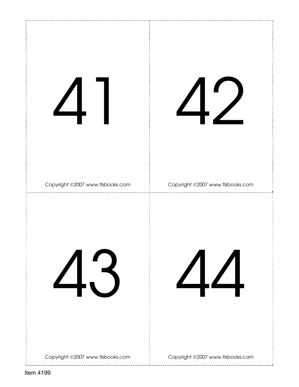 Number Recognition Flashcards, Page 11