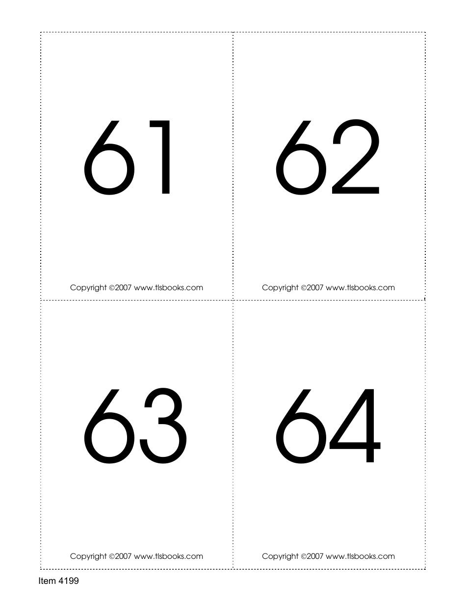 Number Recognition Flashcards, Page 16