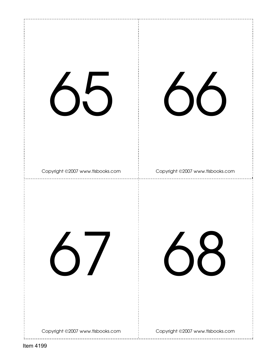 Number Recognition Flashcards, Page 17