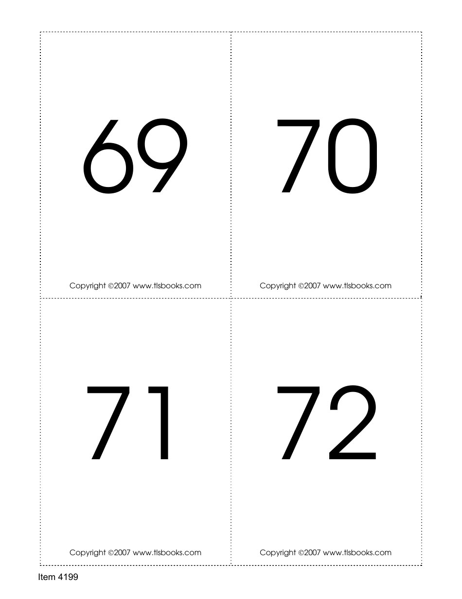 Number Recognition Flashcards, Page 18