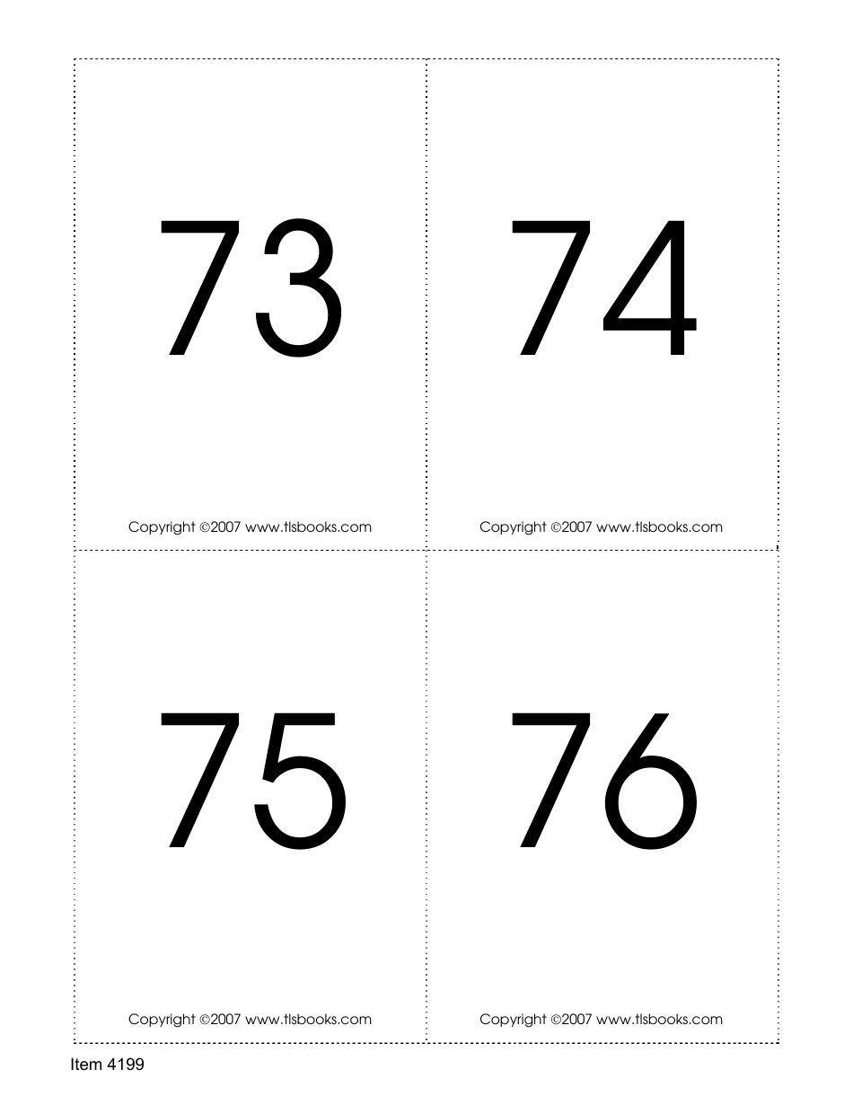 Number Recognition Flashcards, Page 19