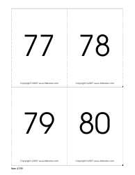 Number Recognition Flashcards, Page 20