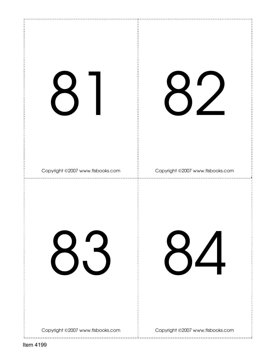 Number Recognition Flashcards, Page 21