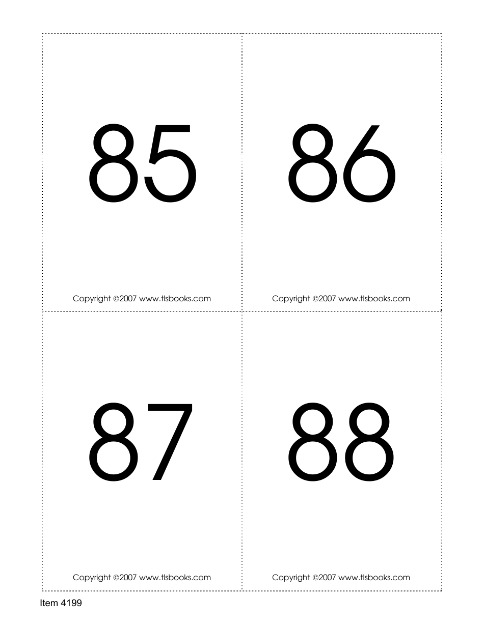 Number Recognition Flashcards, Page 22