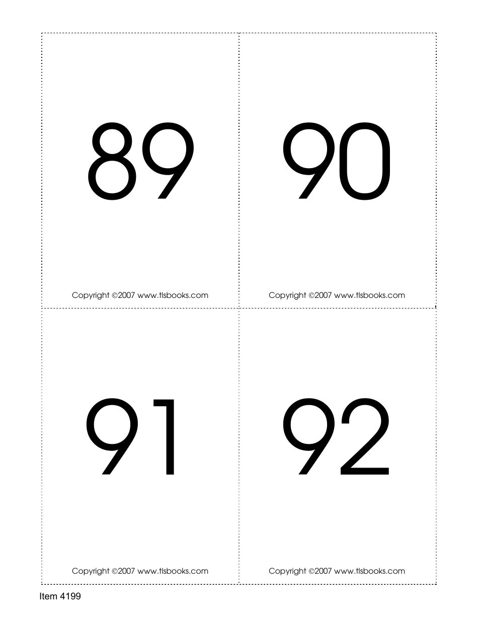 Number Recognition Flashcards, Page 23