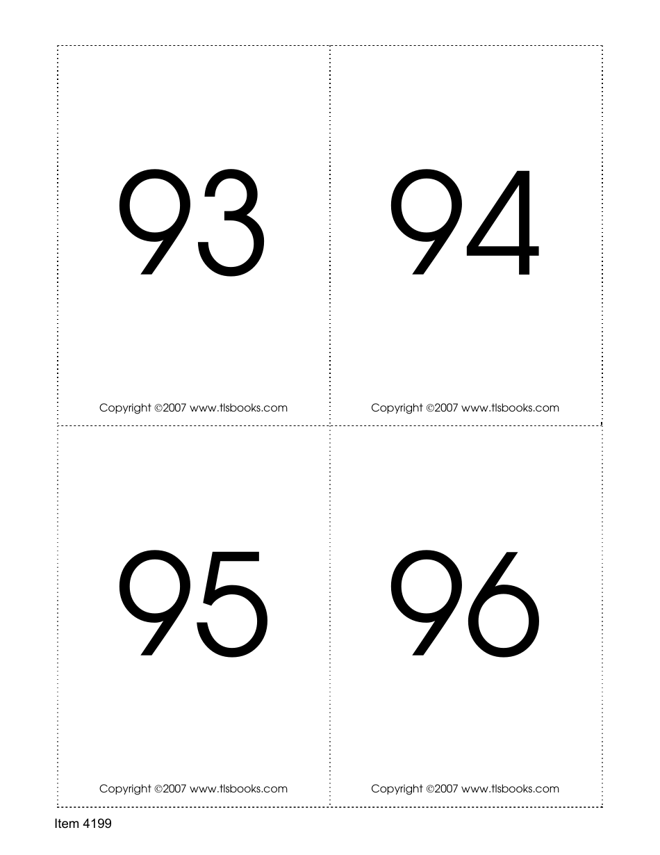 Number Recognition Flashcards, Page 24