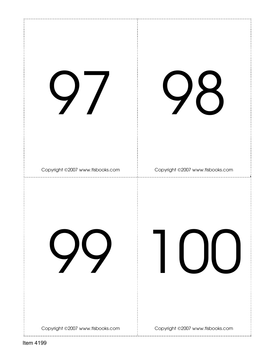 Number Recognition Flashcards, Page 25