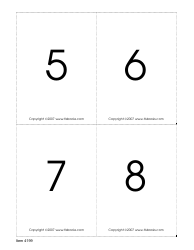 Number Recognition Flashcards, Page 2