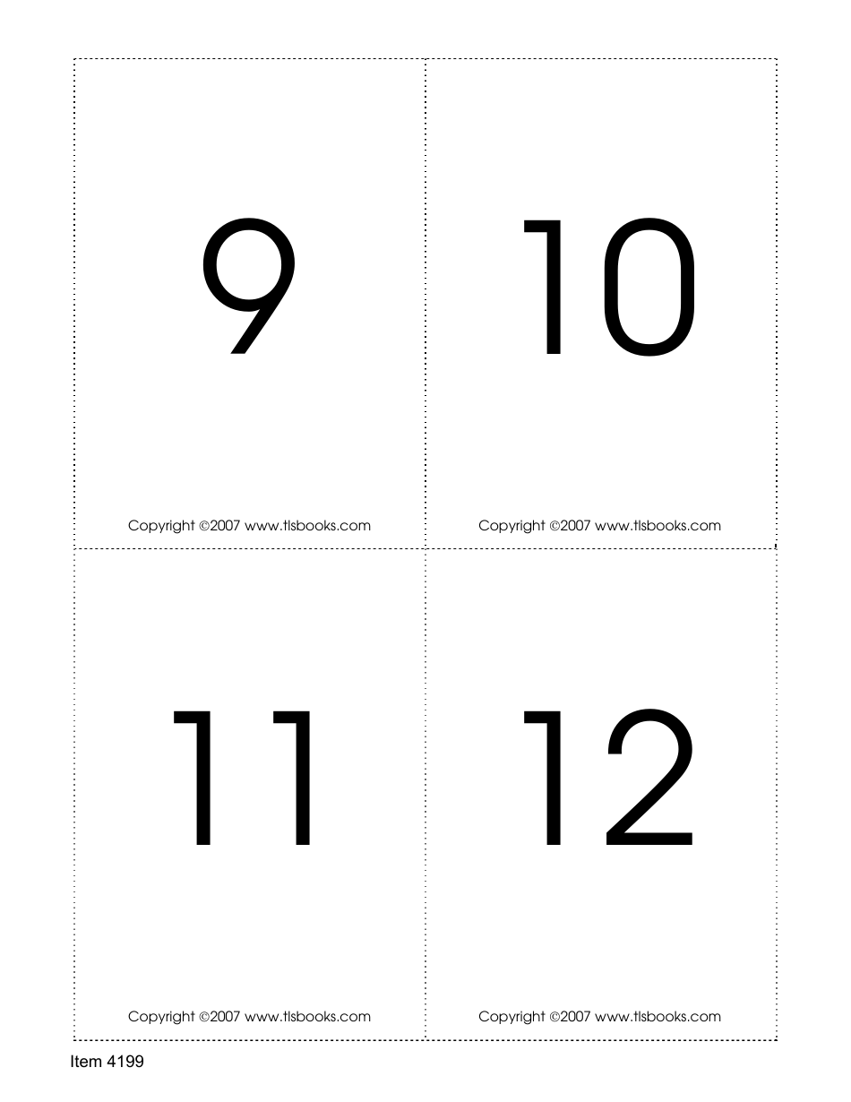 Number Recognition Flashcards, Page 3