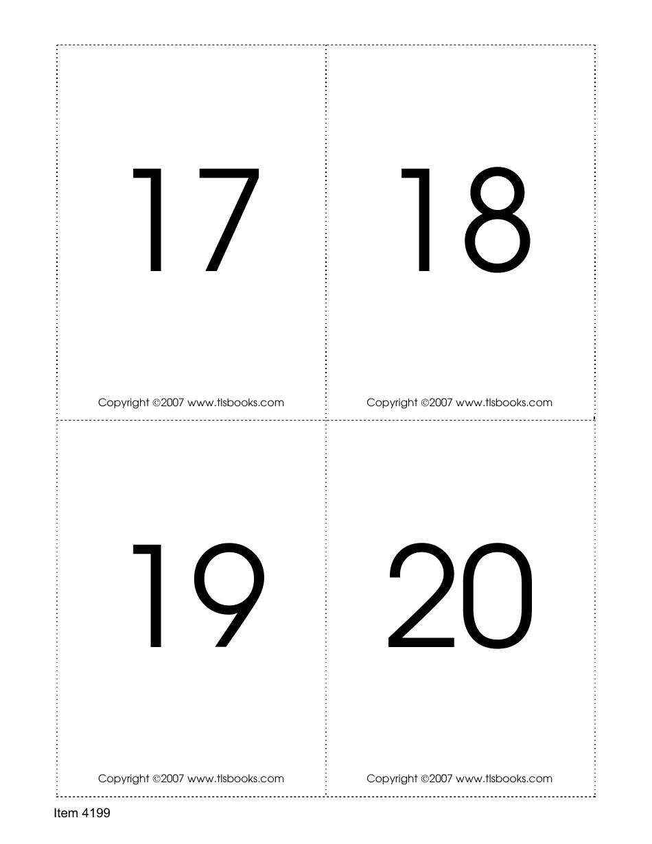 Number Recognition Flashcards, Page 5