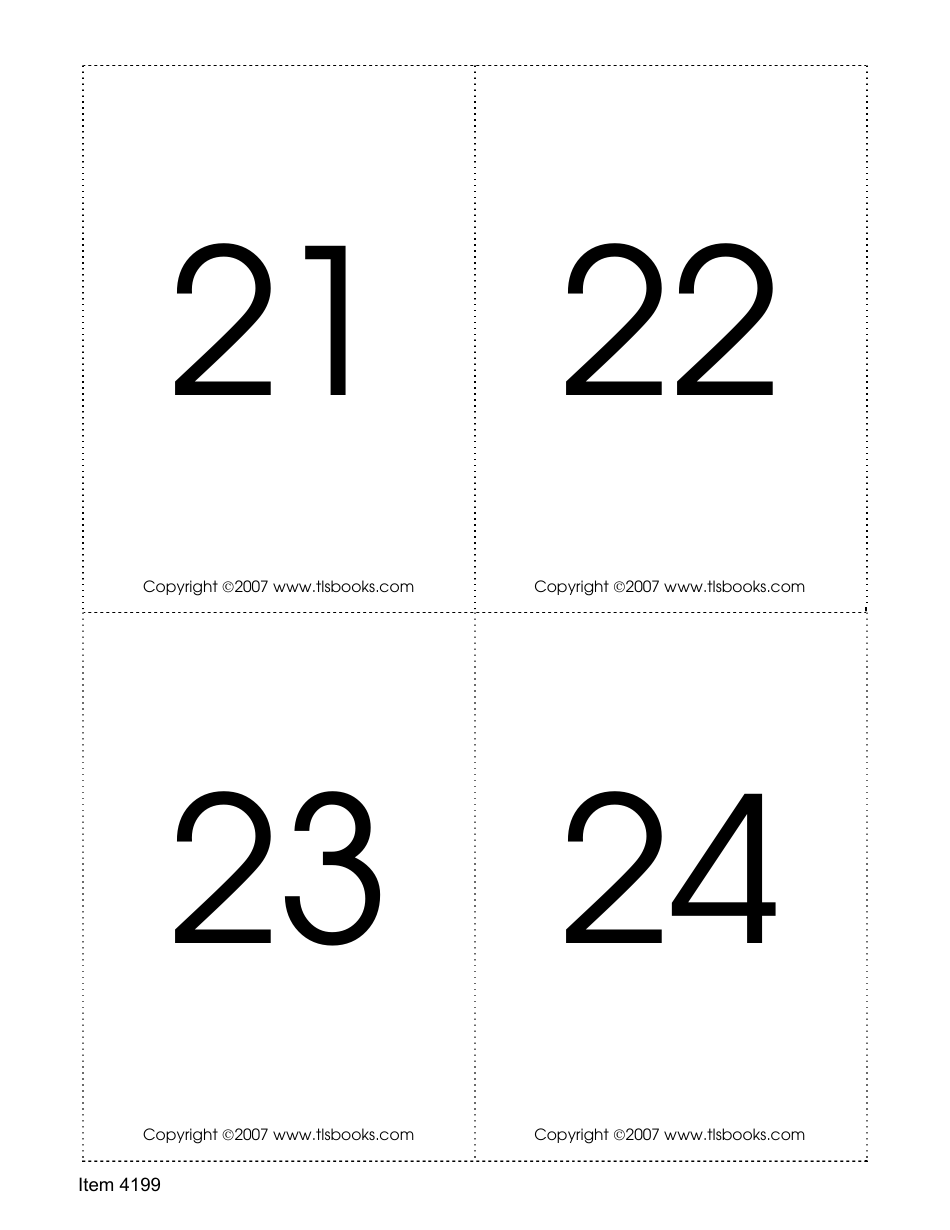 Number Recognition Flashcards, Page 6