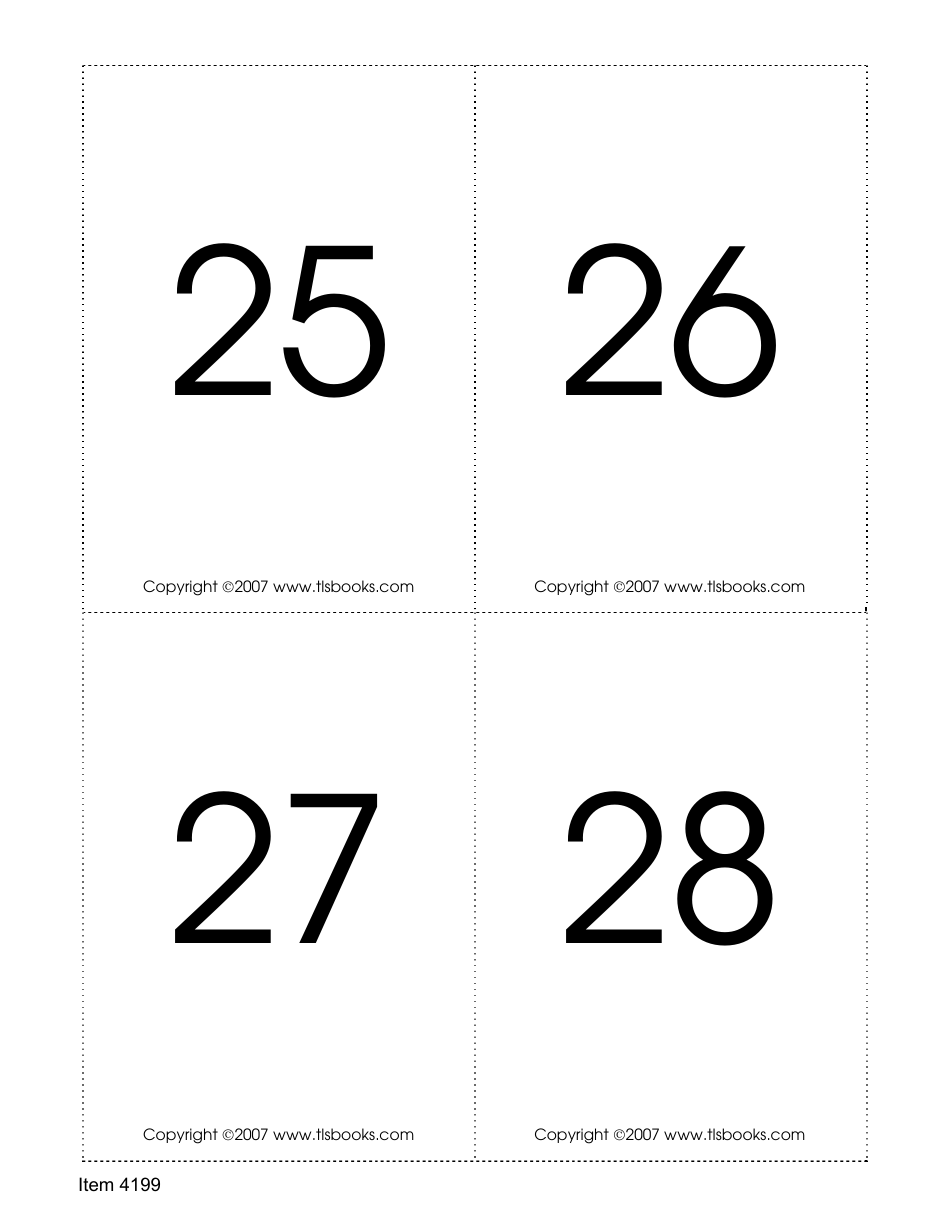 Number Recognition Flashcards, Page 7