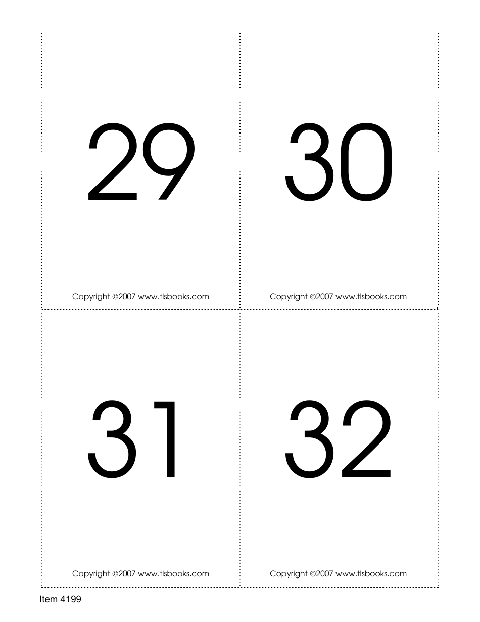 Number Recognition Flashcards, Page 8