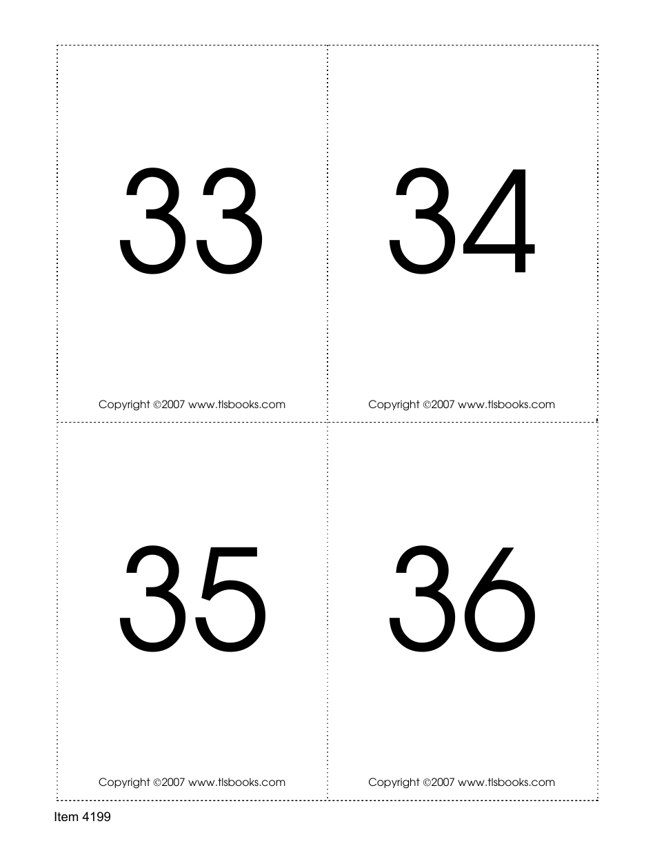 Number Recognition Flashcards, Page 9