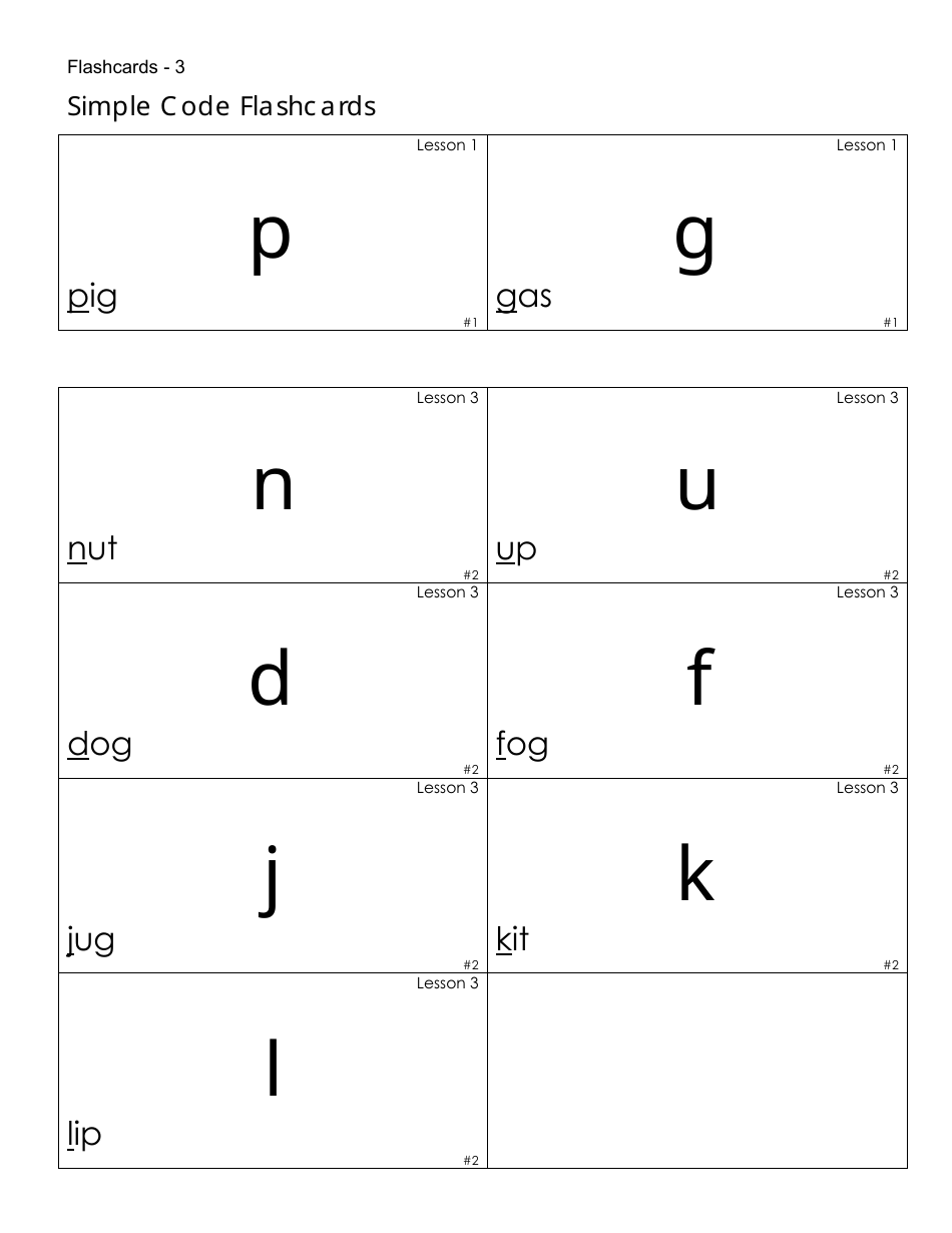 Letters Flashcards, Page 3
