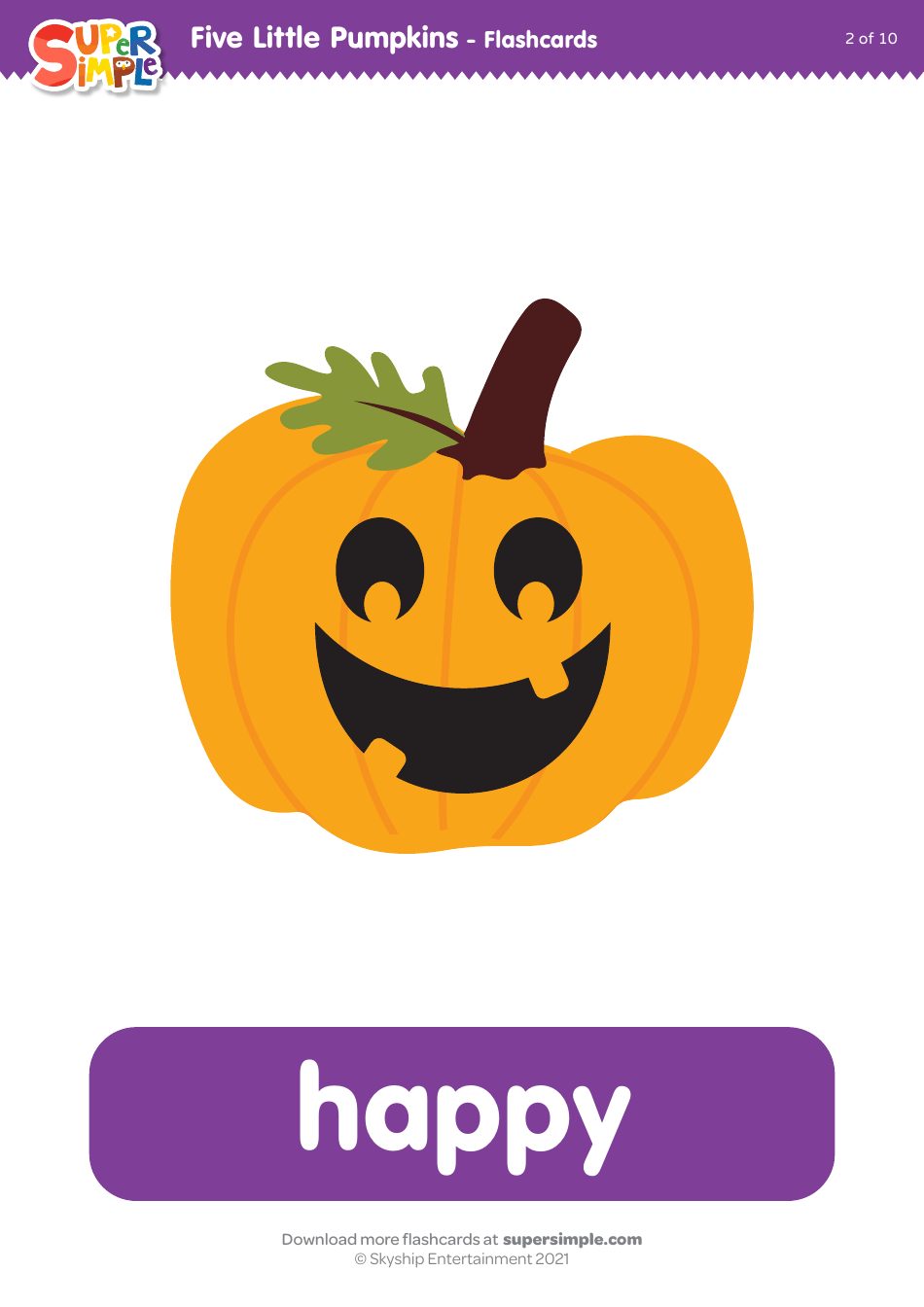 Pumpkin Emotion Flashcards, Page 2