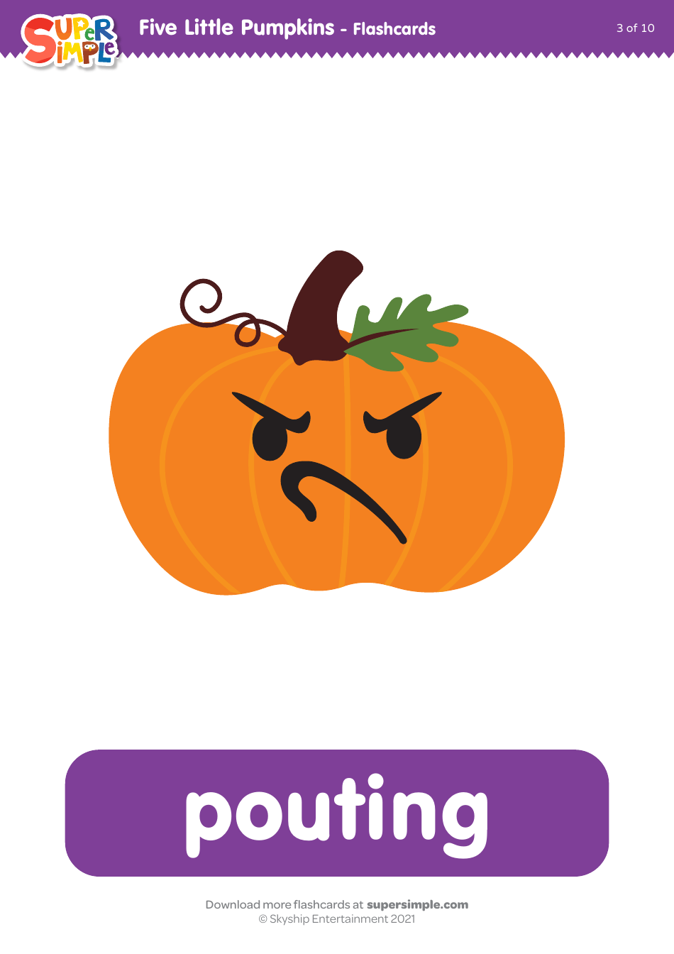 Pumpkin Emotion Flashcards, Page 3