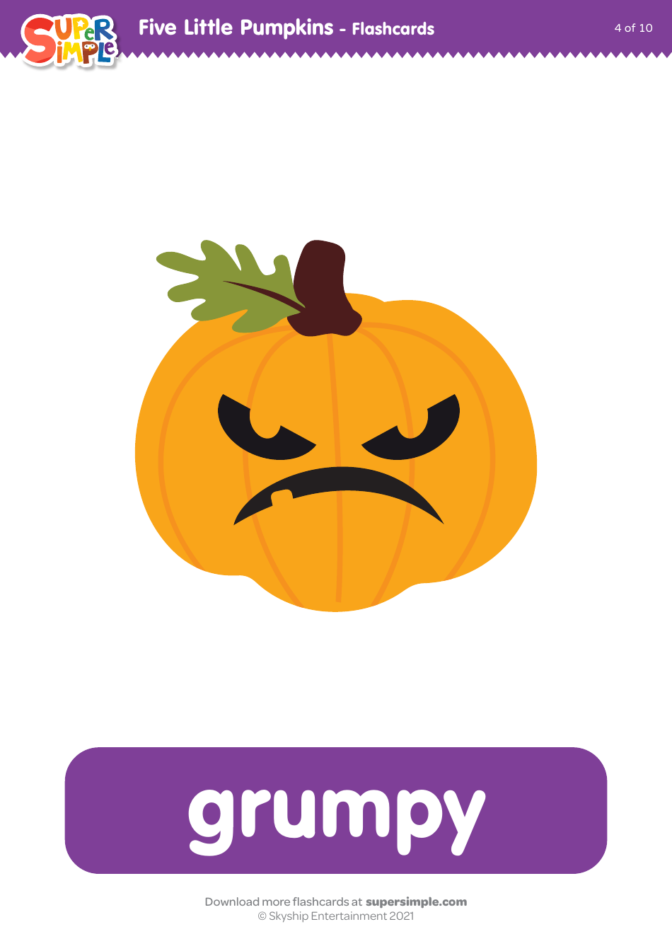 Pumpkin Emotion Flashcards, Page 4