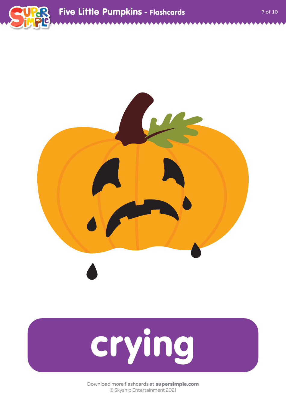 Pumpkin Emotion Flashcards, Page 7
