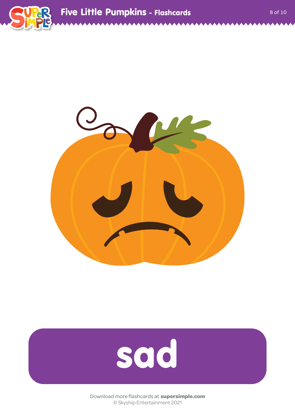 Pumpkin Emotion Flashcards, Page 8