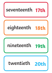 Ordinal Numbers Flashcards - 31, Page 5