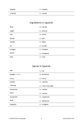 Spanish Vocabulary Flashcards - Food and Drinks, Page 4