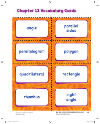 Grade 3 Math Vocabulary Flash Cards, Page 23