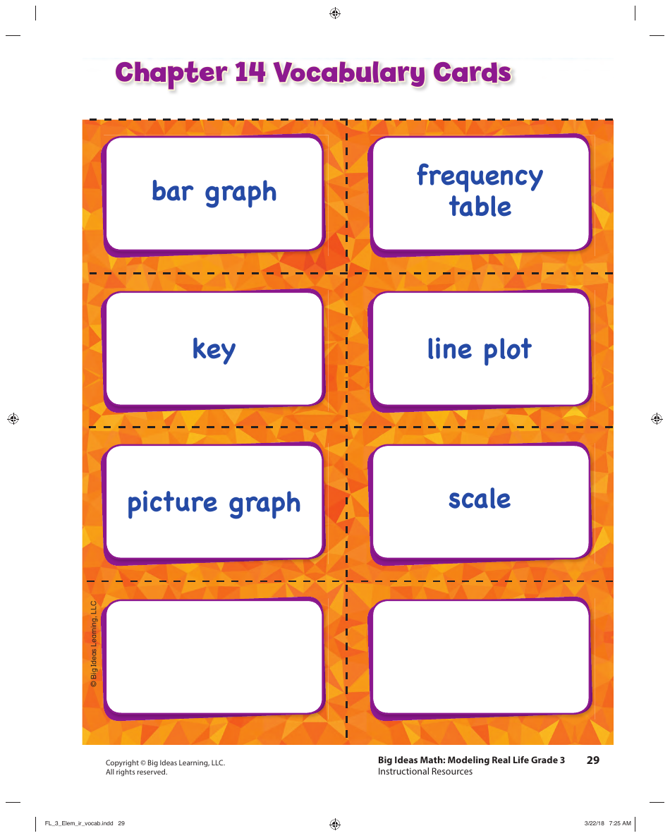 Grade 3 Math Vocabulary Flash Cards, Page 27