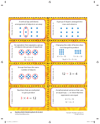 Grade 3 Math Vocabulary Flash Cards, Page 2