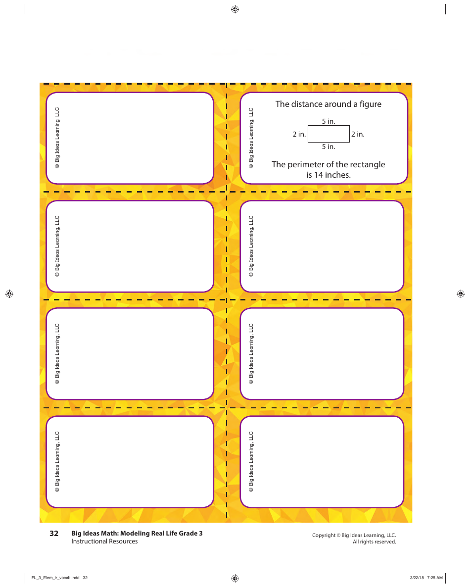 Grade 3 Math Vocabulary Flash Cards, Page 30