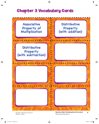 Grade 3 Math Vocabulary Flash Cards, Page 7