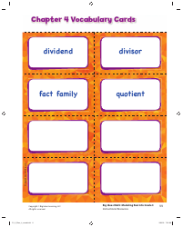 Grade 3 Math Vocabulary Flash Cards, Page 9