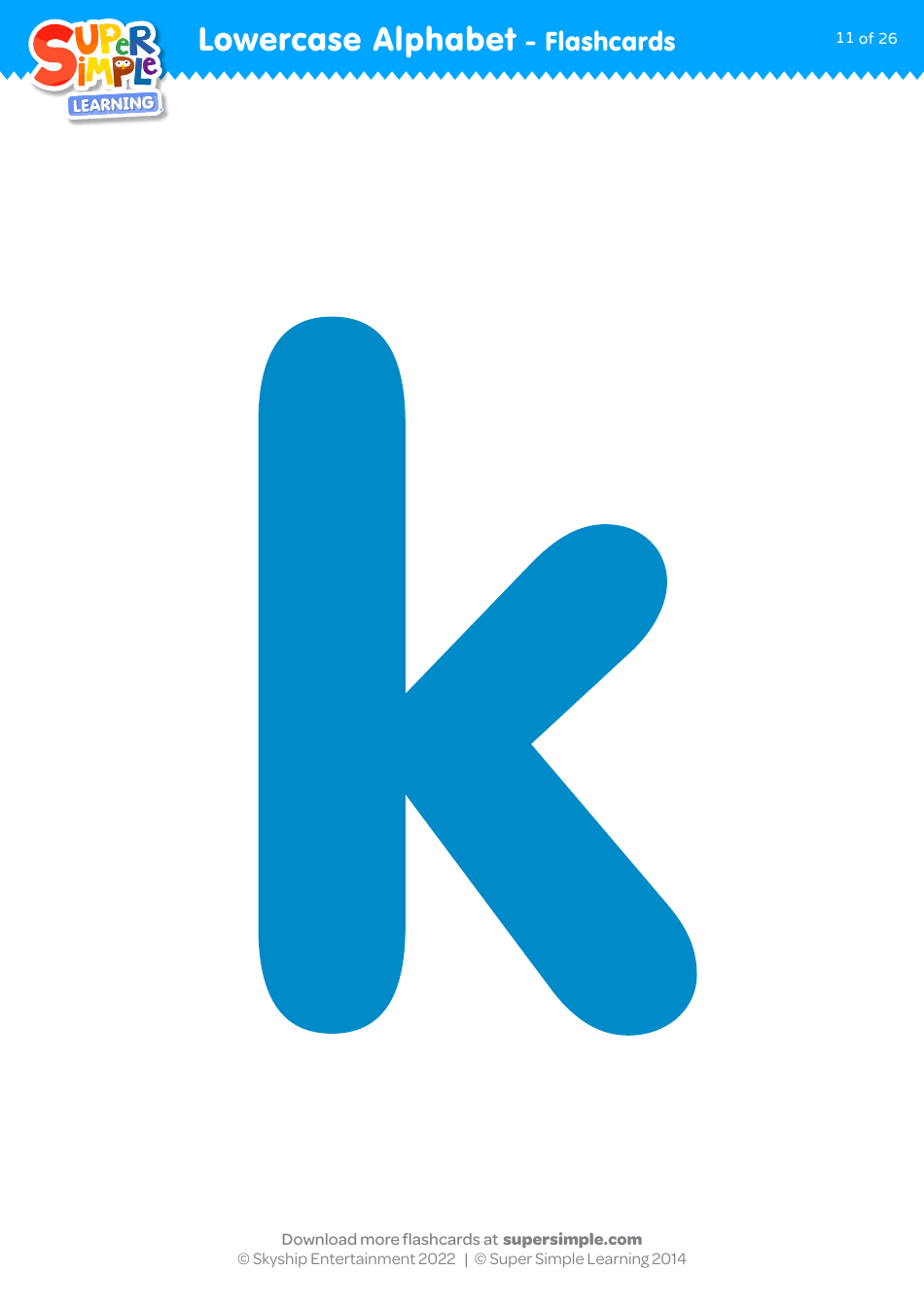 Lowercase English Alphabet Flashcards, Page 11