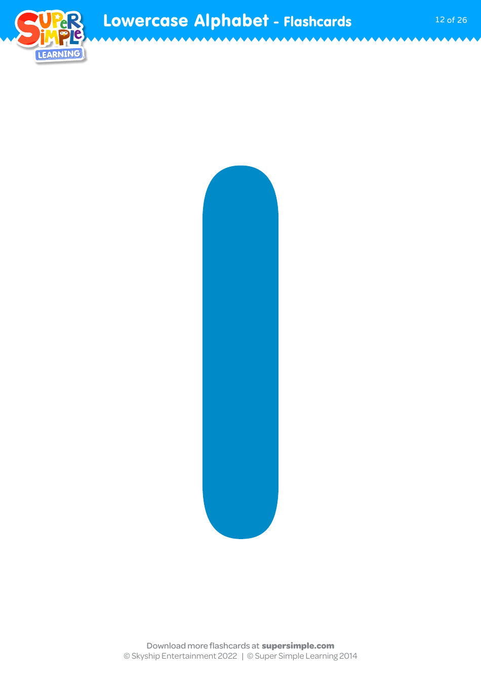 Lowercase English Alphabet Flashcards, Page 12