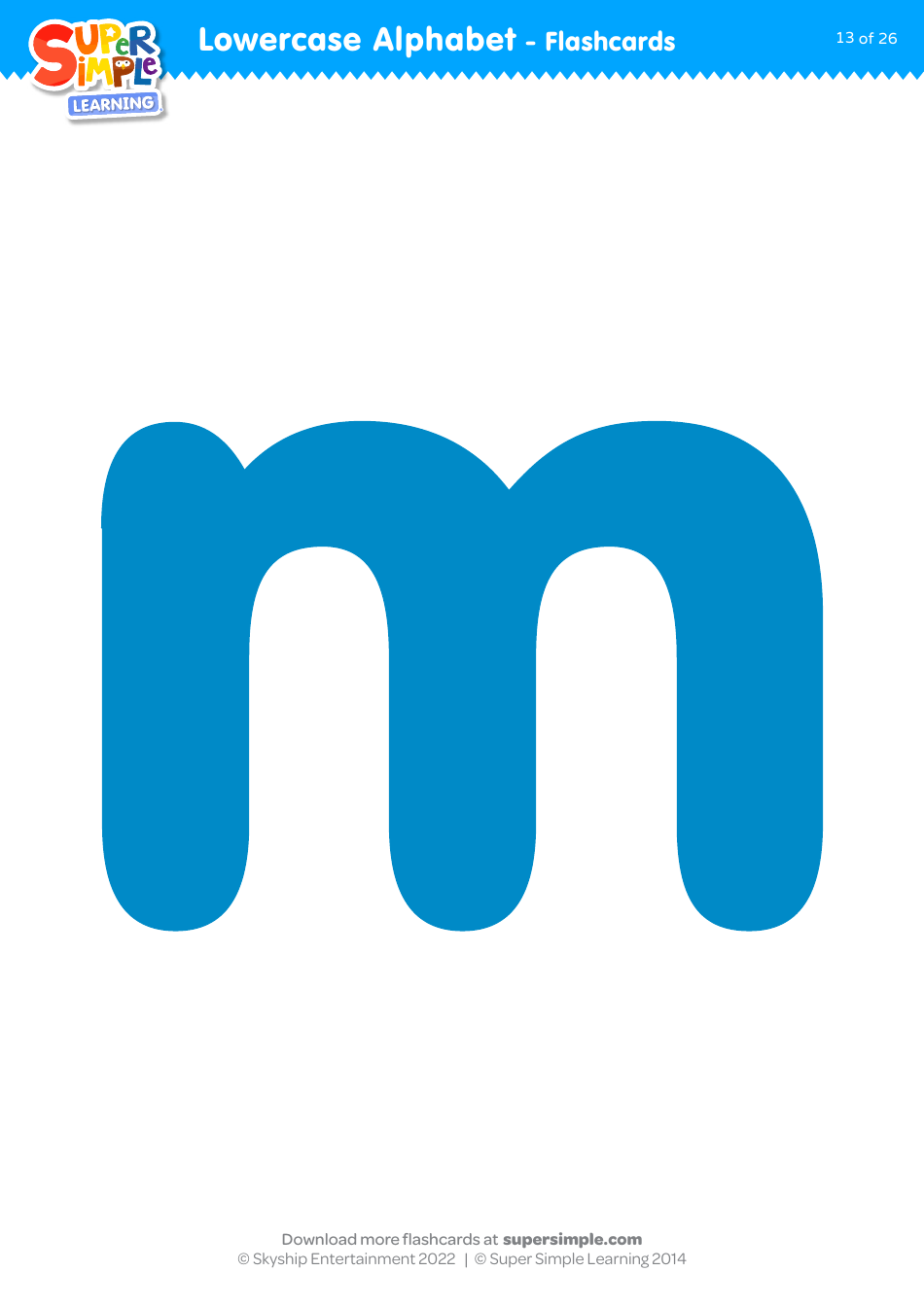 Lowercase English Alphabet Flashcards, Page 13