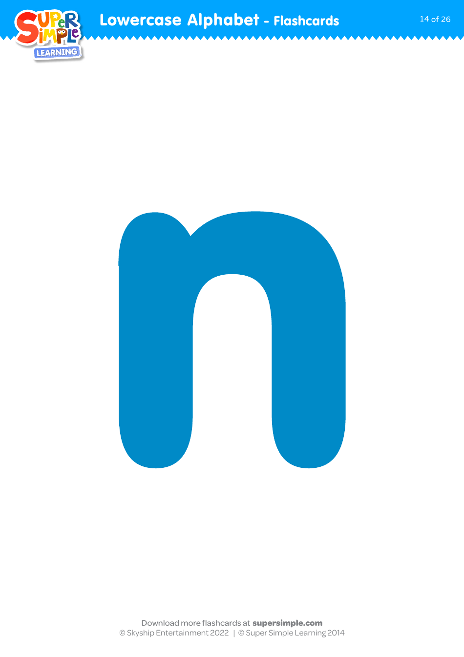 Lowercase English Alphabet Flashcards, Page 14