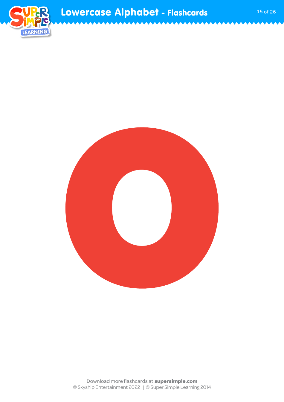 Lowercase English Alphabet Flashcards, Page 15