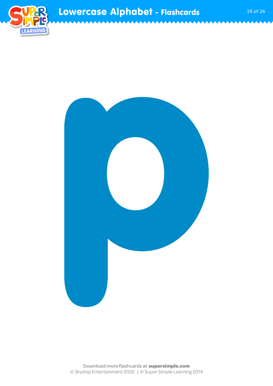 Lowercase English Alphabet Flashcards, Page 16