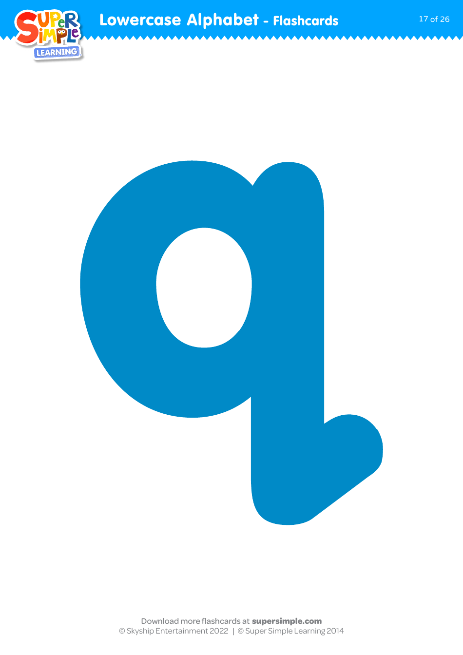 Lowercase English Alphabet Flashcards, Page 17