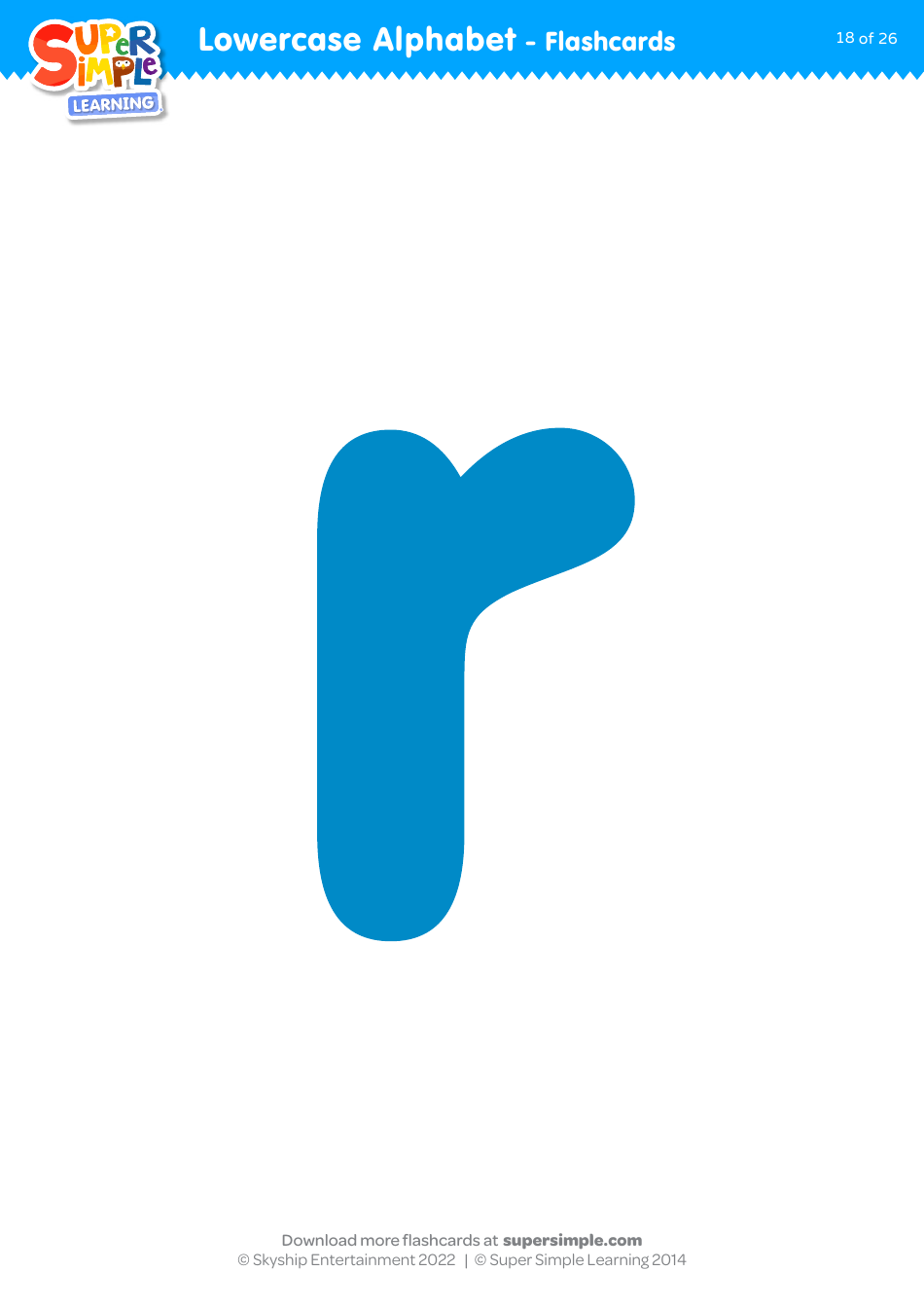 Lowercase English Alphabet Flashcards, Page 18