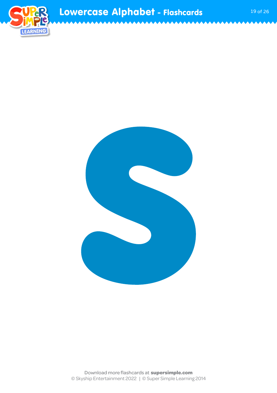 Lowercase English Alphabet Flashcards, Page 19