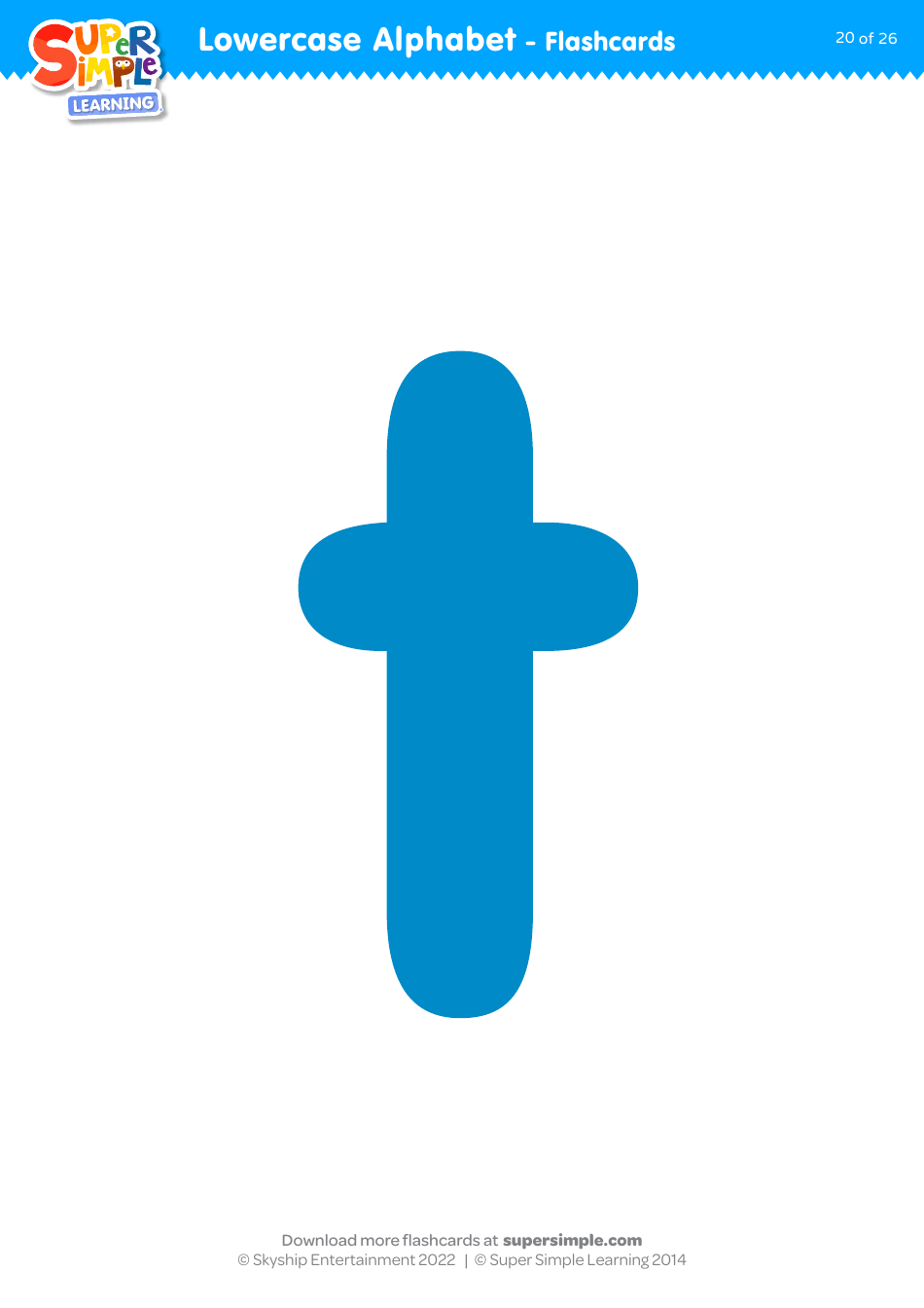 Lowercase English Alphabet Flashcards, Page 20