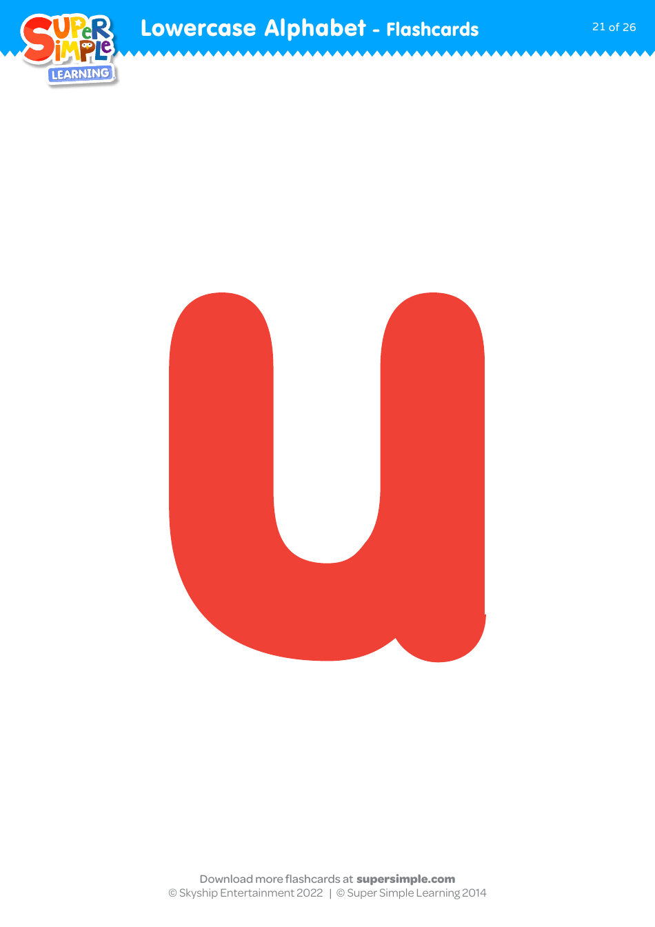 Lowercase English Alphabet Flashcards, Page 21